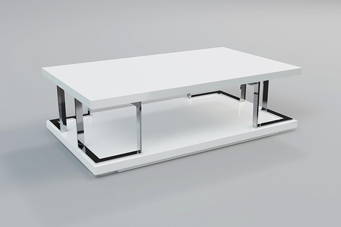 Celtic High Gloss Coffee Table With Steel Frame